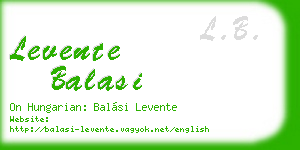 levente balasi business card