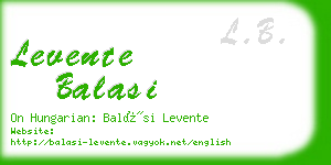 levente balasi business card